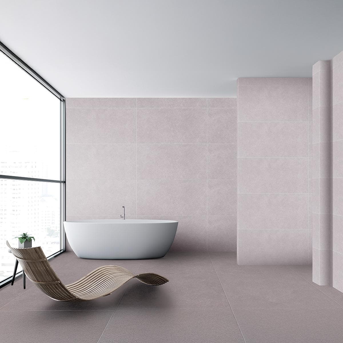 Charlotte Matt Porcelain Floor Tile Grey 60X120 cm