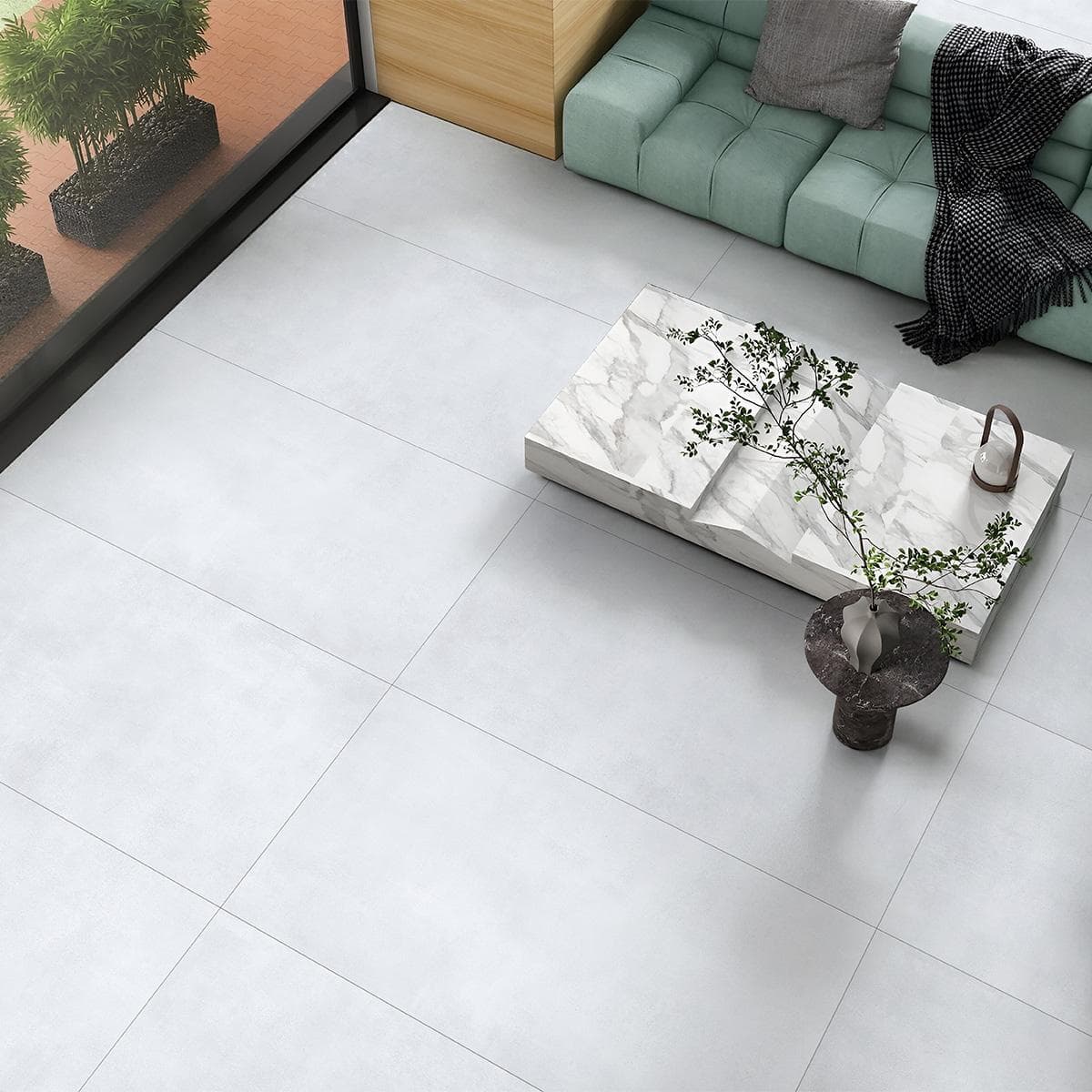 Briller Porcelain Floor Tile Matt White 60X120 cm