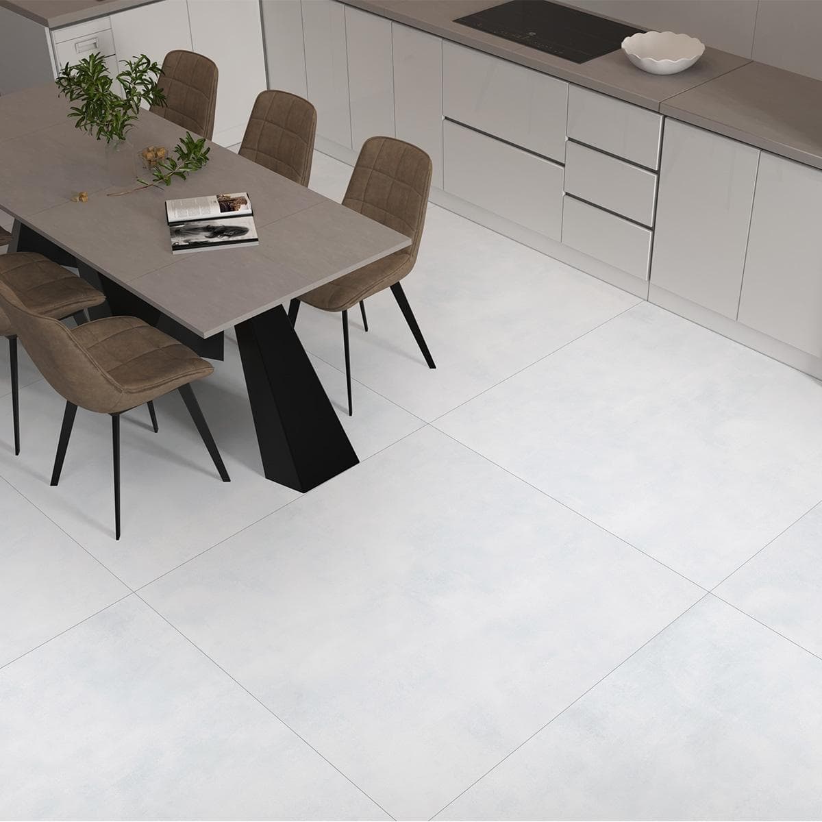 Briller Porcelain Slab Matt White 120X120 cm