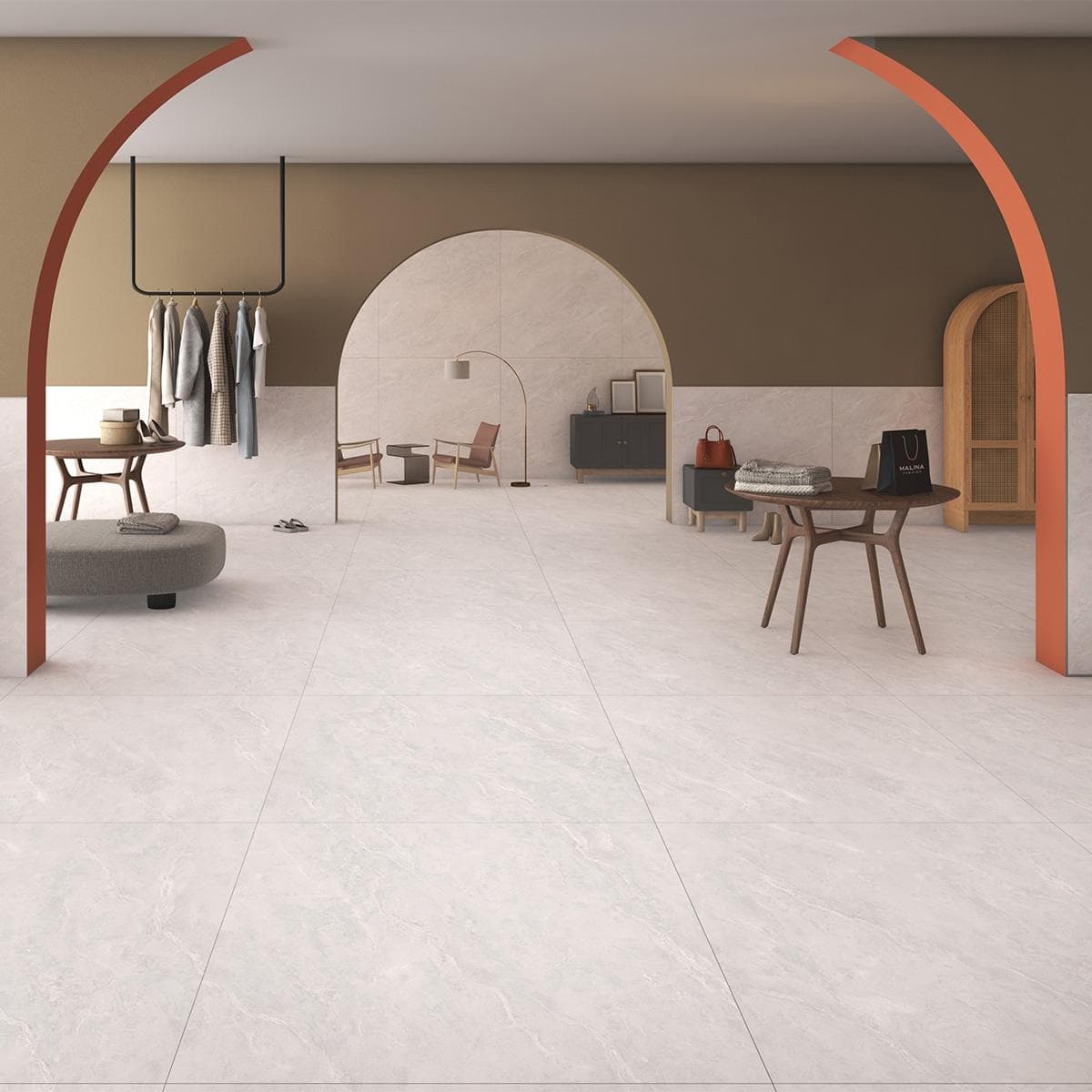 Lucido Porcelain Slab Matt White 120X120 cm