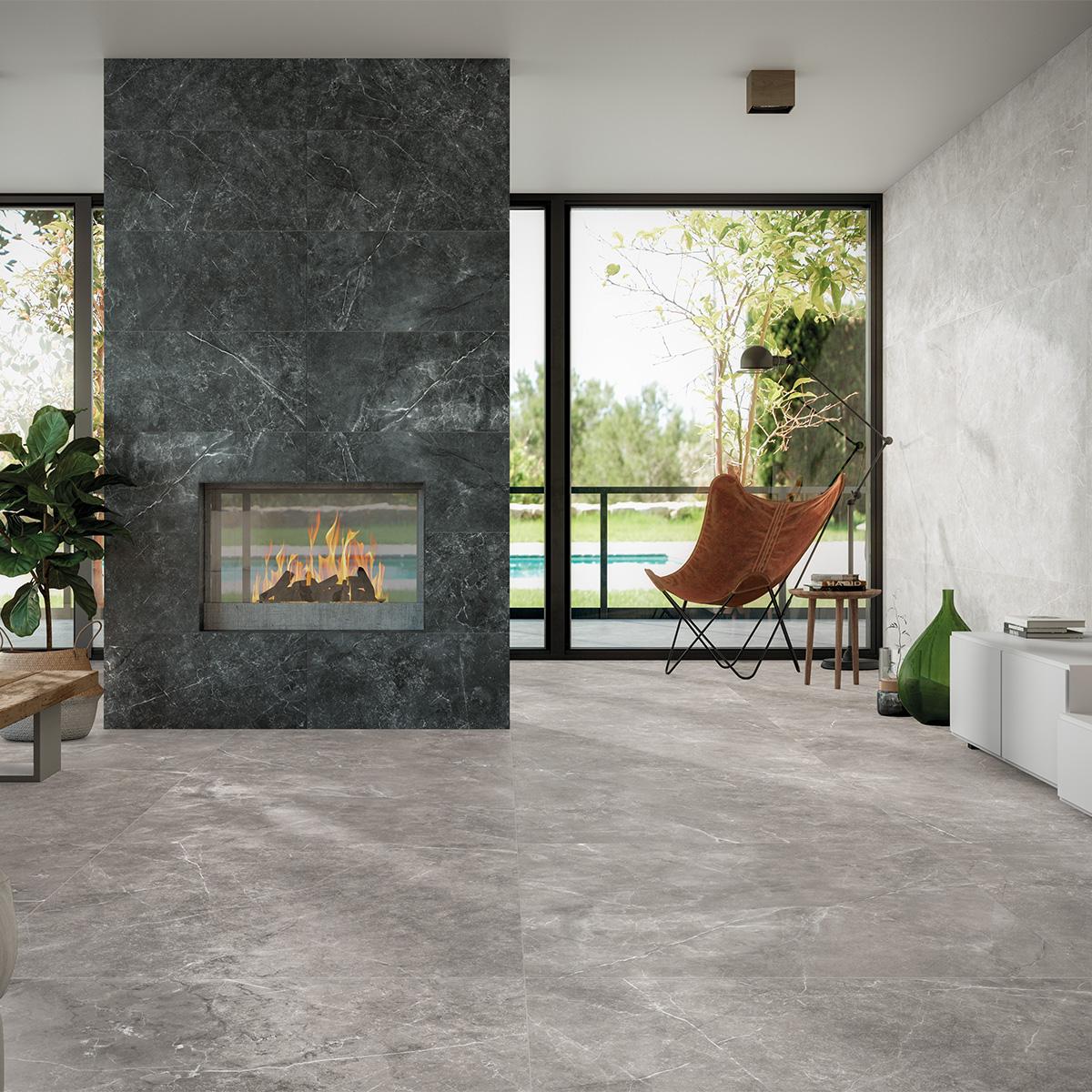 Amalfi Porcelain Floor Tile Matt Light Grey 60X120 cm