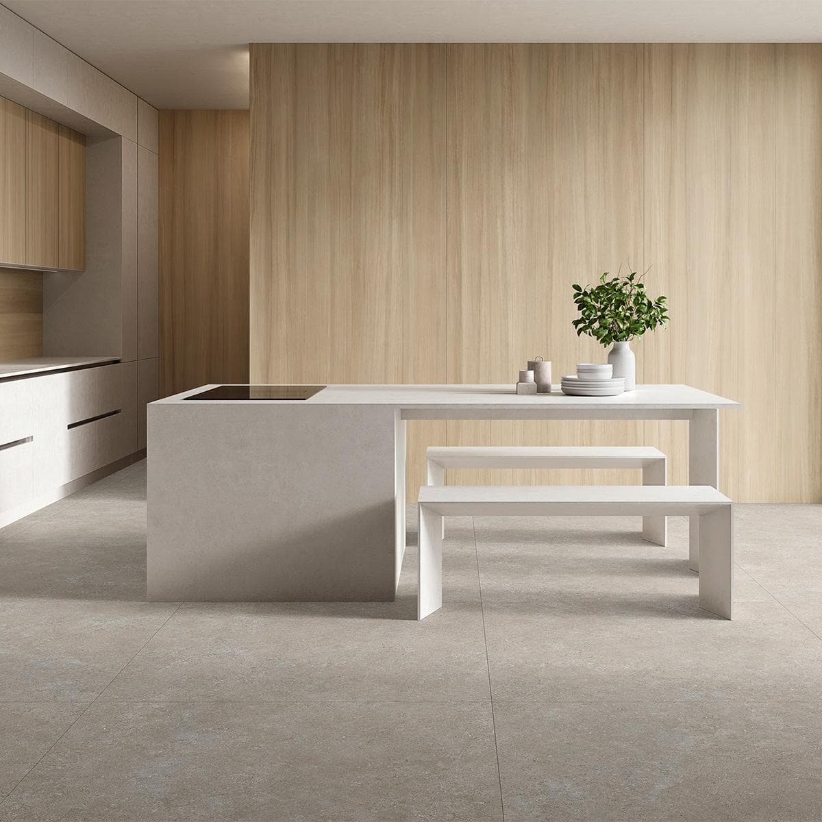 Lomma Porcelain Slab Matt Bige 120X120 cm