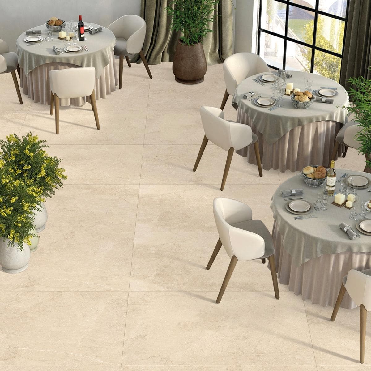 Agostino Porcelain Floor Tile Matt Beige 60X120 cm