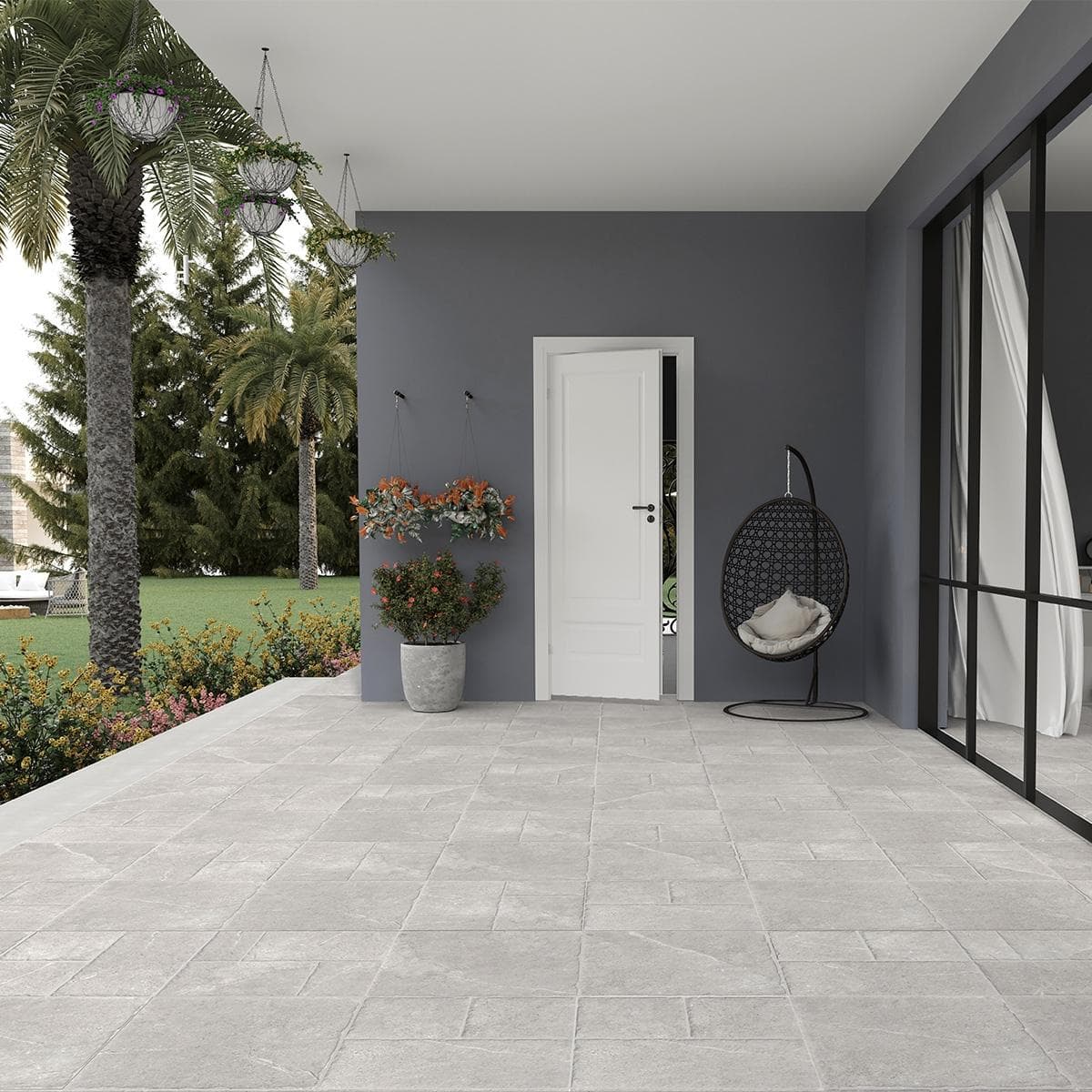 Loras Ceramic Outdoor Floor Tile Matt Grey 60X60X1.5 cm