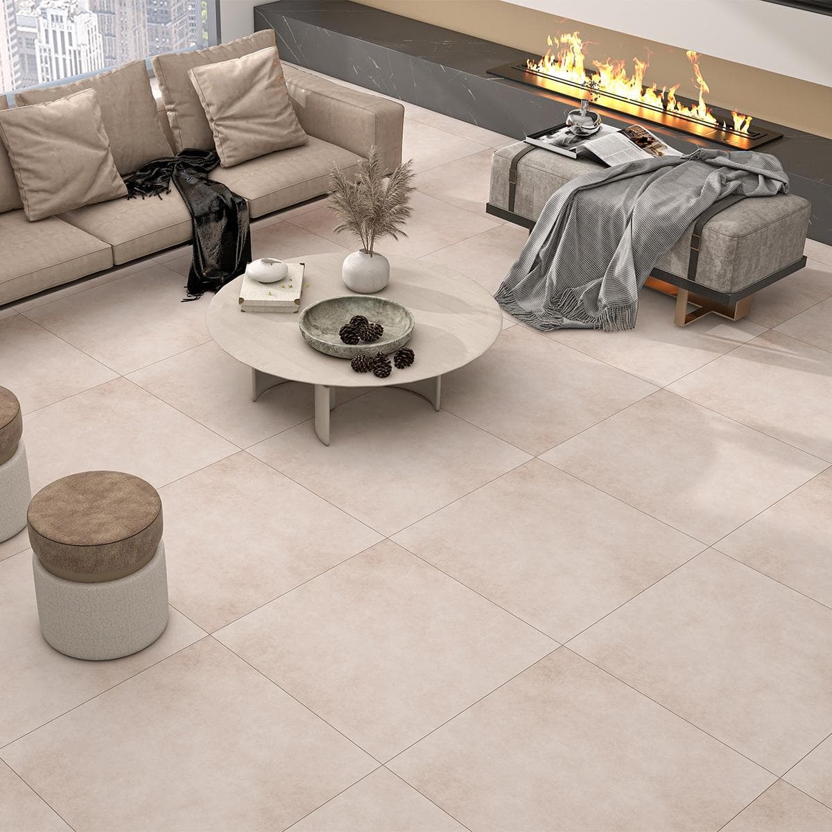 Spalding Ceramic Floor Tile Matt Beige 60X60 cm