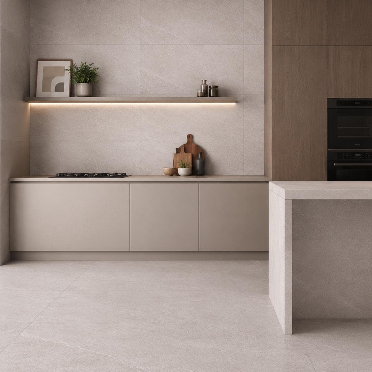 Sara Porcelain Floor Tile Matt Grey 60X120 cm