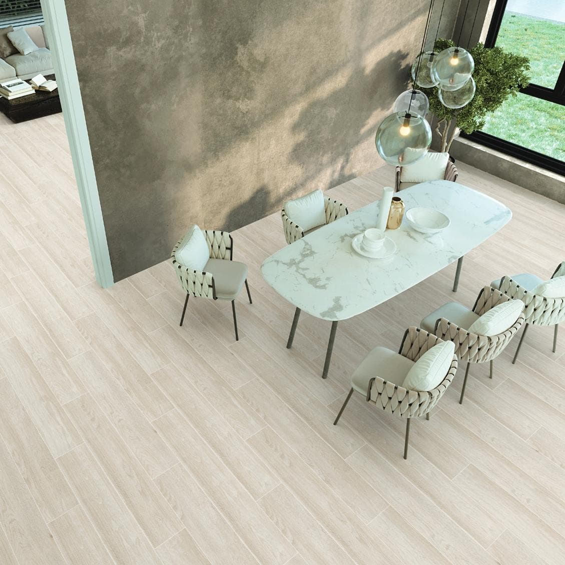 Denny Wood Ceramic Floor Tile Light Beige 15X90 cm