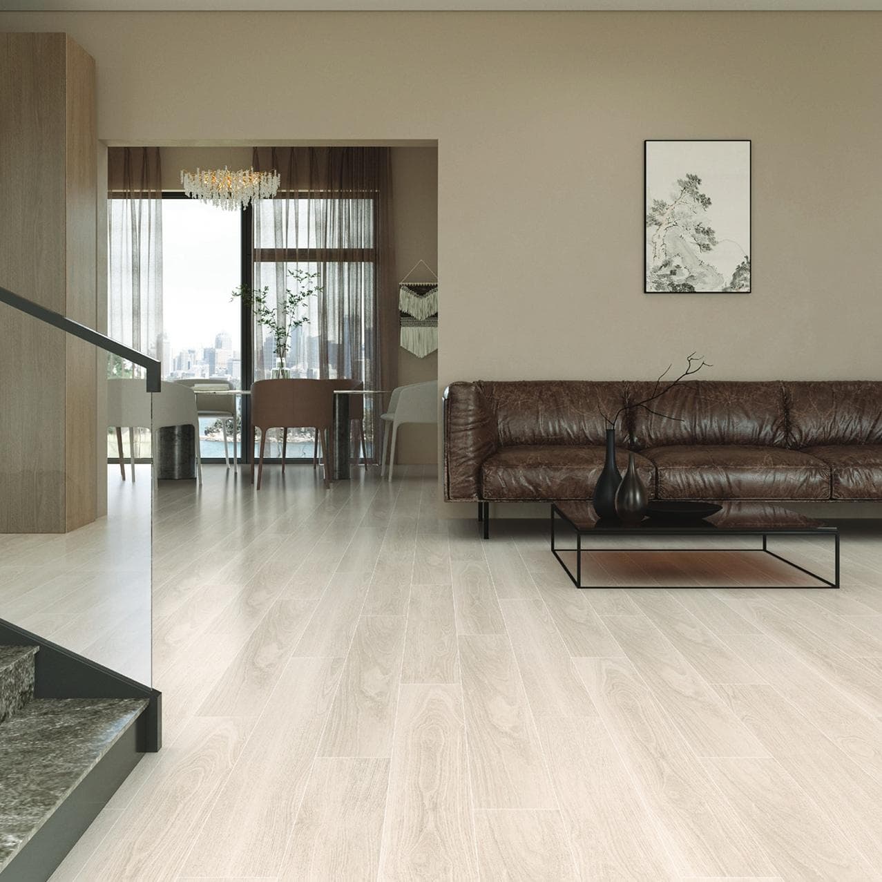 Tory Wood Ceramic Floor Tile Light Beige 15X90 cm