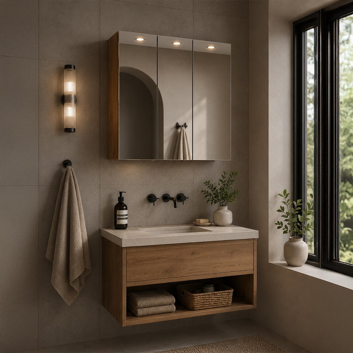 Gusto Bathroom Mirror Cabinet 90 cm Atlantic Pine
