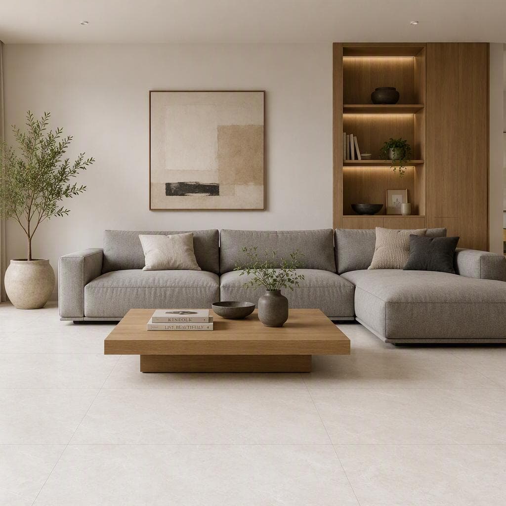 Charo Porcelain Floor Tile Polish Light Grey 60X60 cm