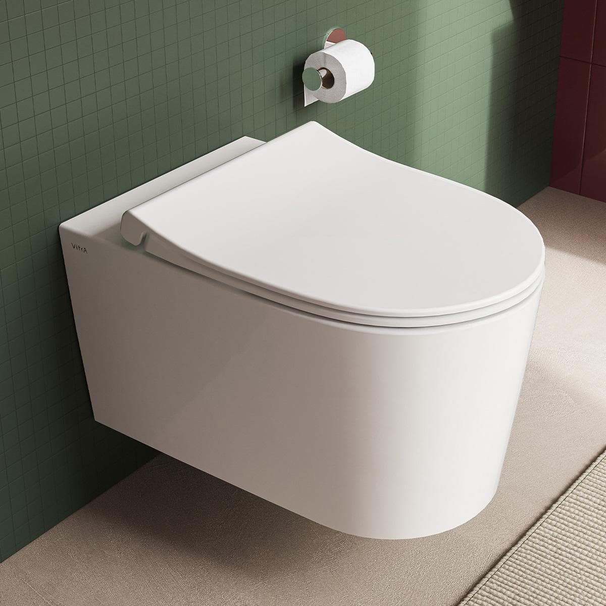 Nest QF Wall Hung W.C. White with Seat & Cover