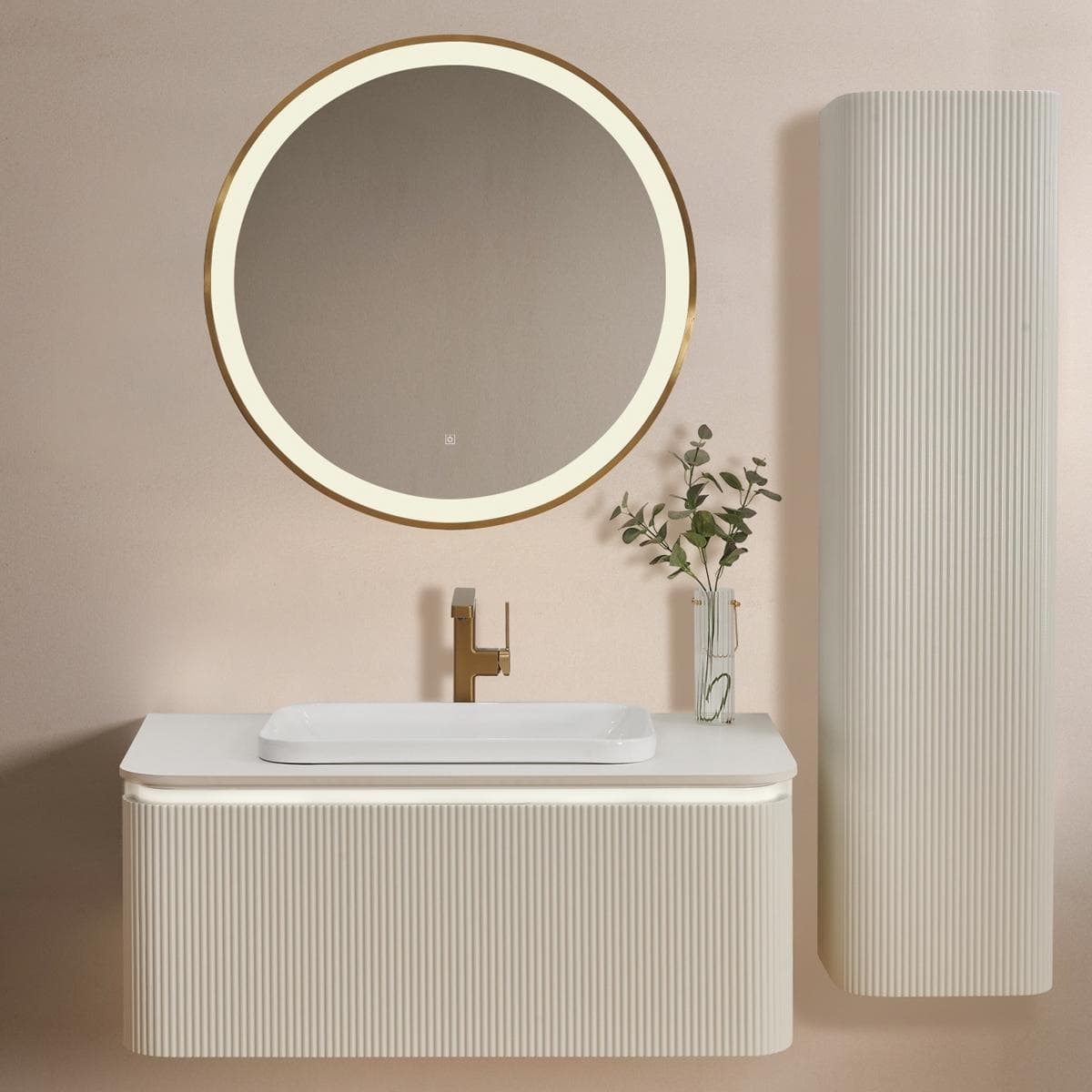 Elva Bathroom Cabinet with Basin & Mirror