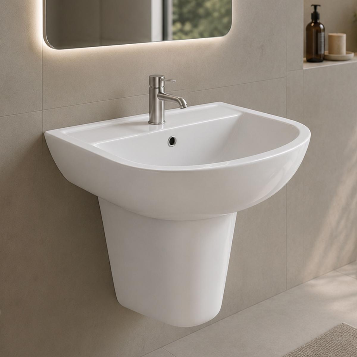Rak Compact Wash Basin + Half Pedestal