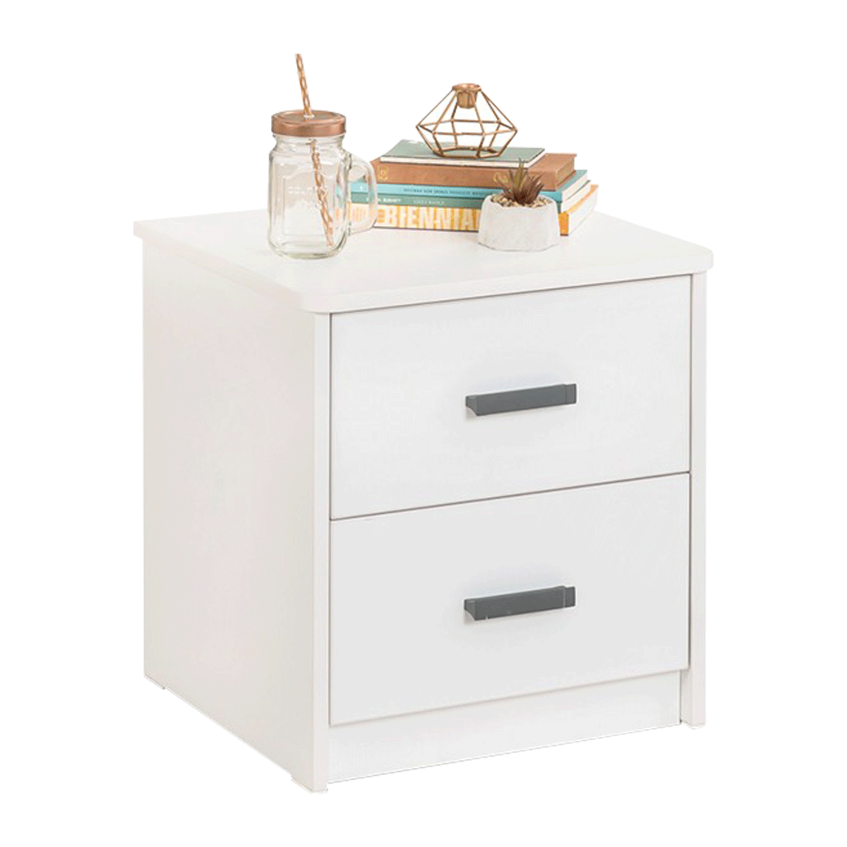 خزانة بجانب السرير للأطفال بيضاء