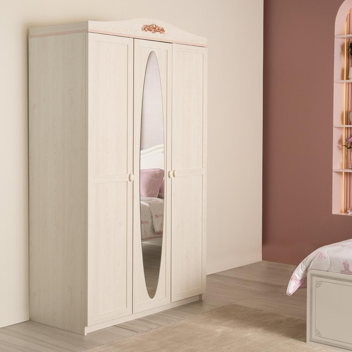 New Ariena 3-Door Kids Wardrobe Beige