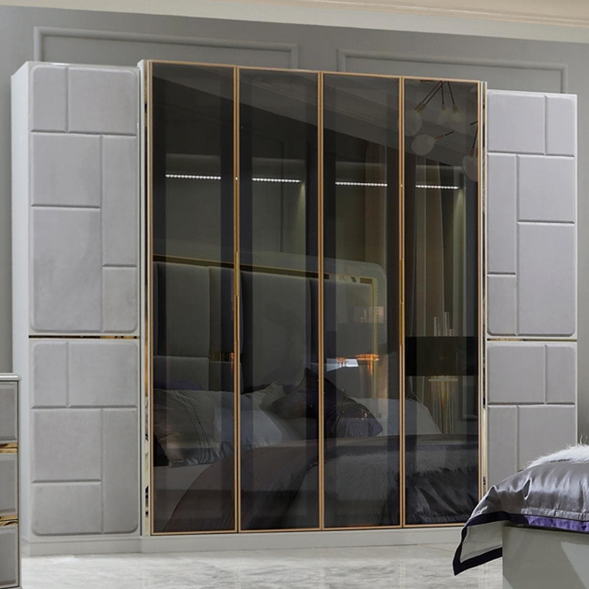 خزانة ملابس جوديث 6 أبواب رمادية