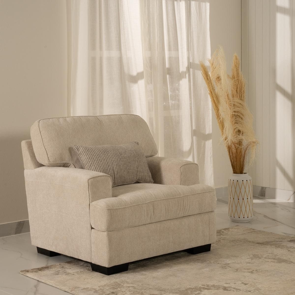 Bridgerton 1 Seater Sofa Beige