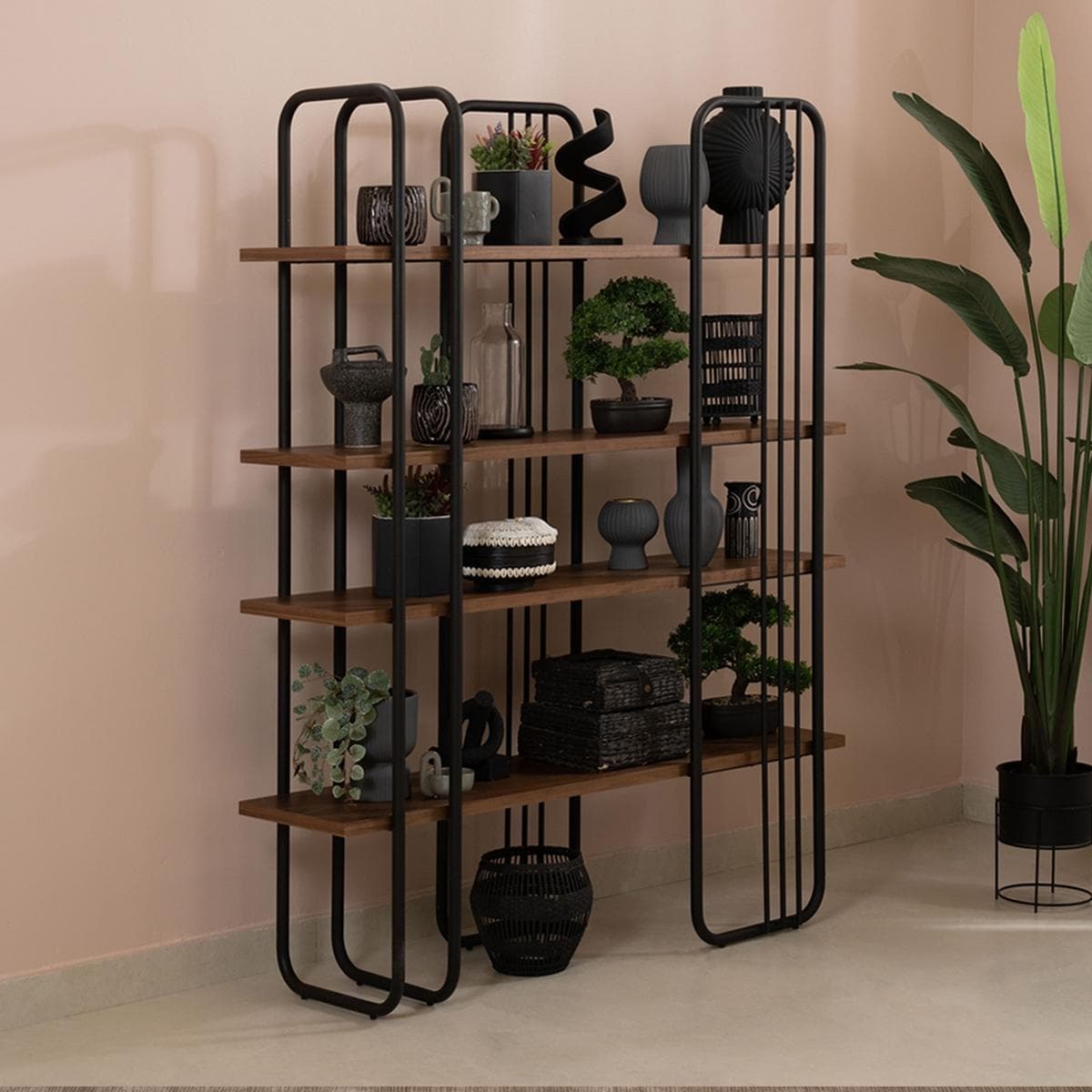 Boston Bookshelf Walnut/ Black