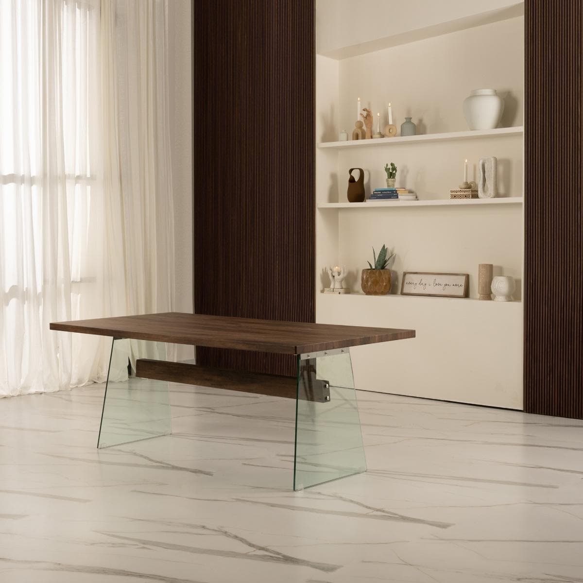 طاولة طعام ناتاليا 6 مقاعد بني