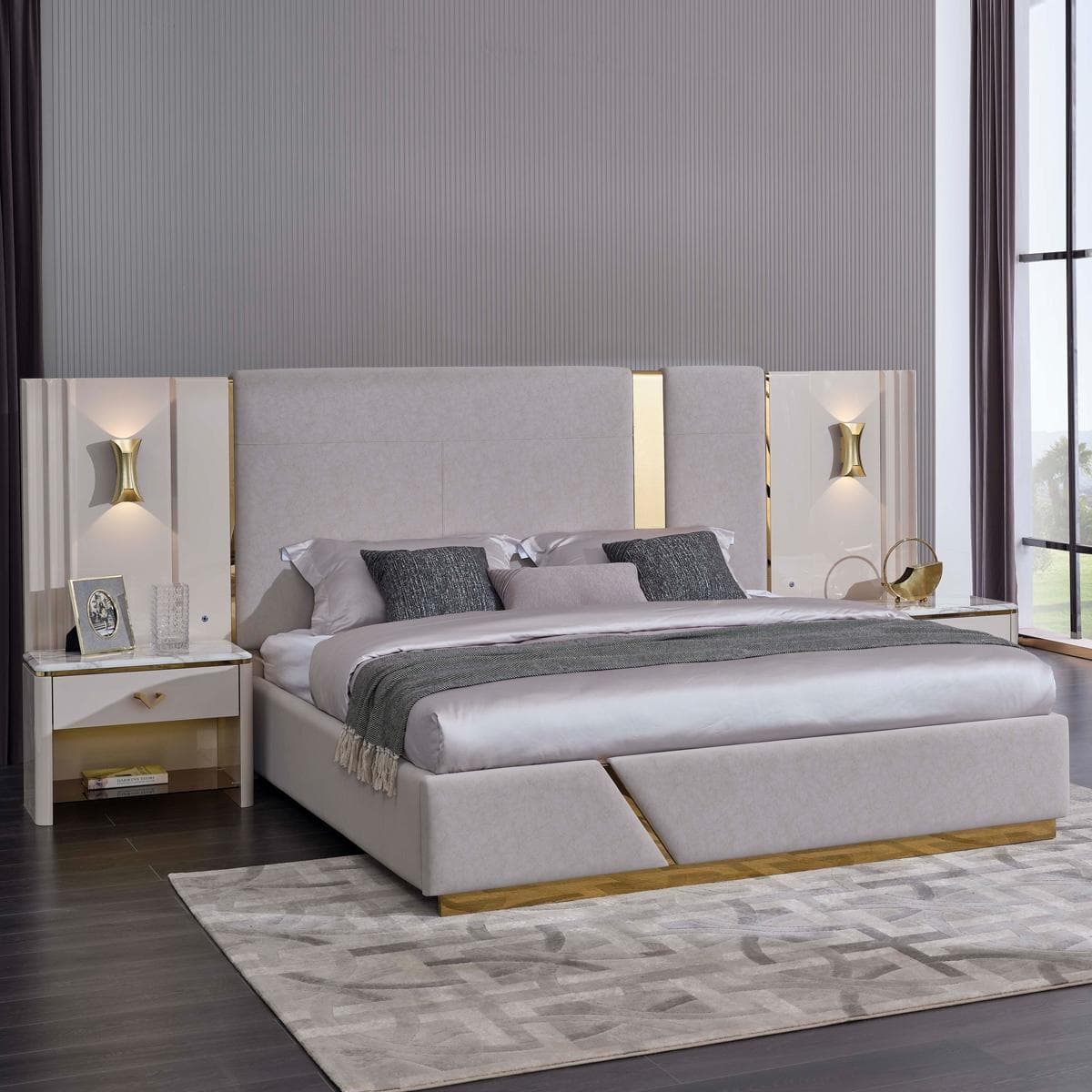 سرير هيلينا 180×200 كريم/بيج