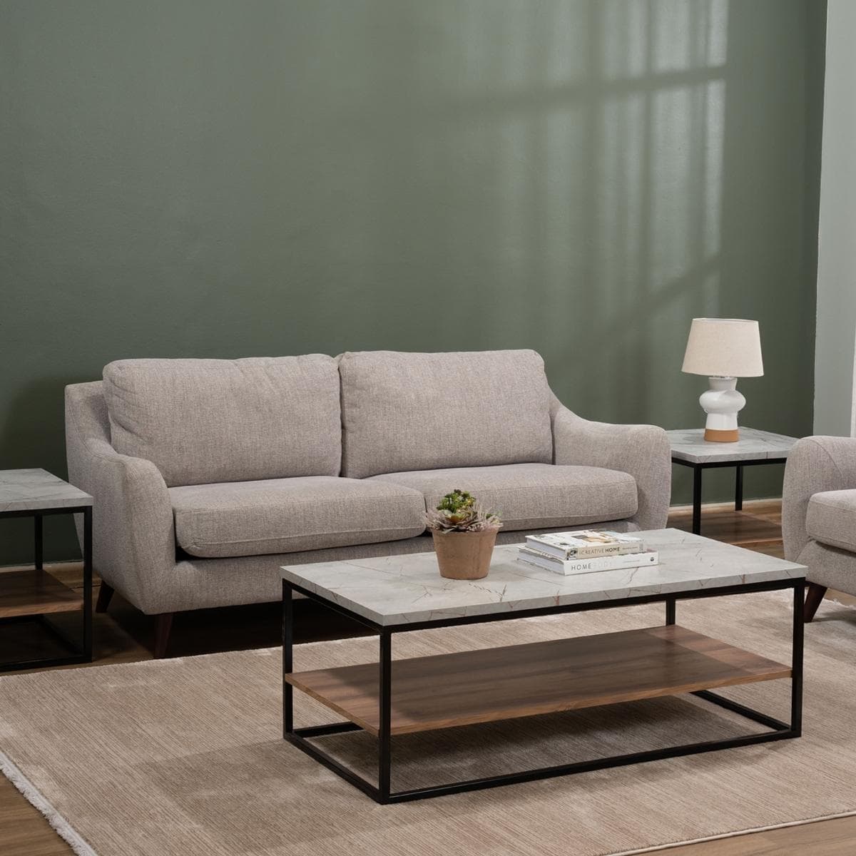Akio Coffee Table Grey/Walnut