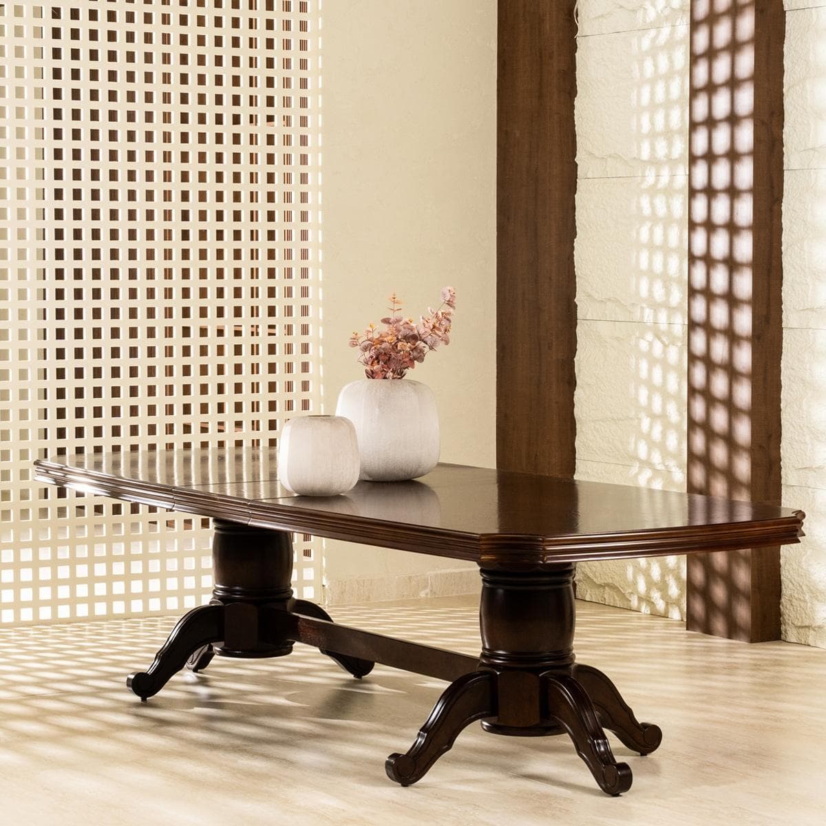 Victory 12 Seater Dining Table Brown