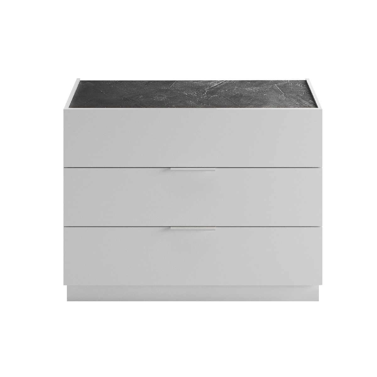 Start 3 Drawers Dresser White/Dark Grey