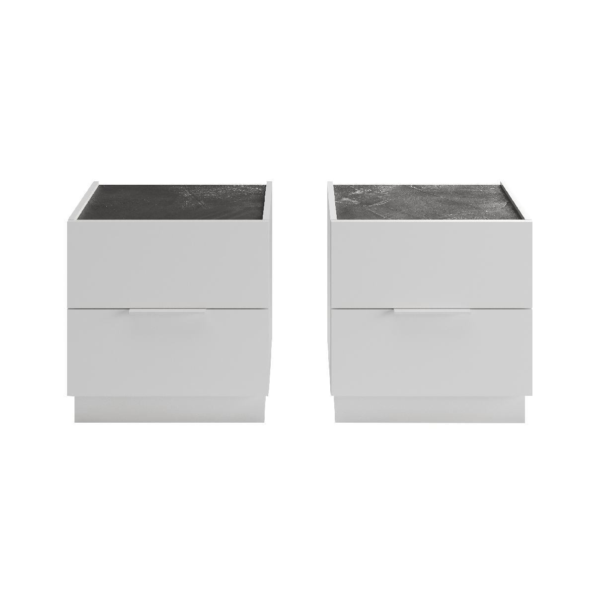Start Nightstand 2Pcs White/Dark Grey