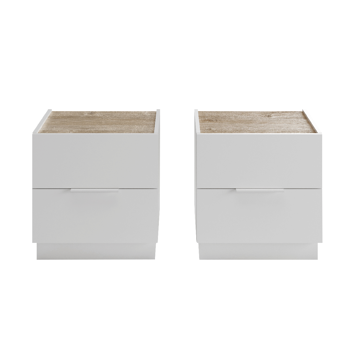 Start Nightstand 2Pcs White/Oak