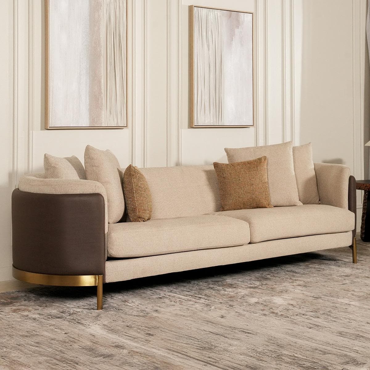 صوفا روسا 4 مقاعد بيج / بني