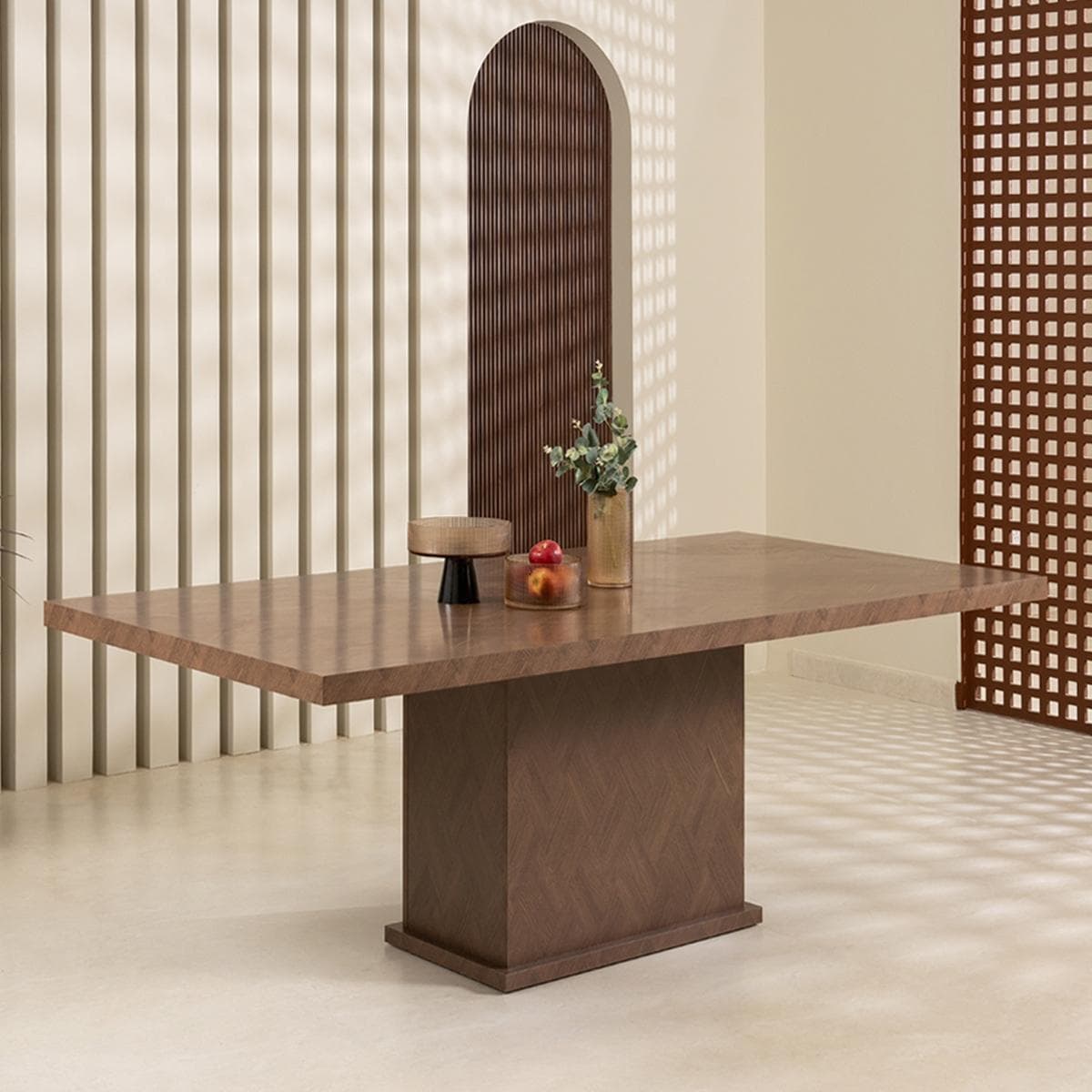 طاولة طعام 8 مقاعد فيندا بني