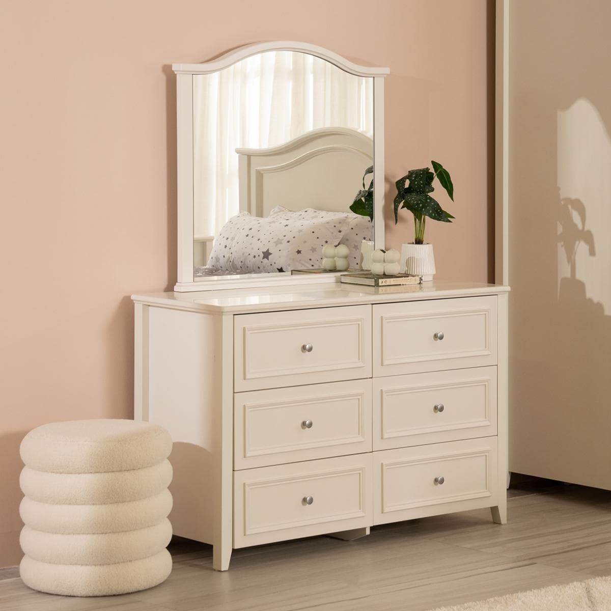 Jeff Kids Dresser with Mirror White