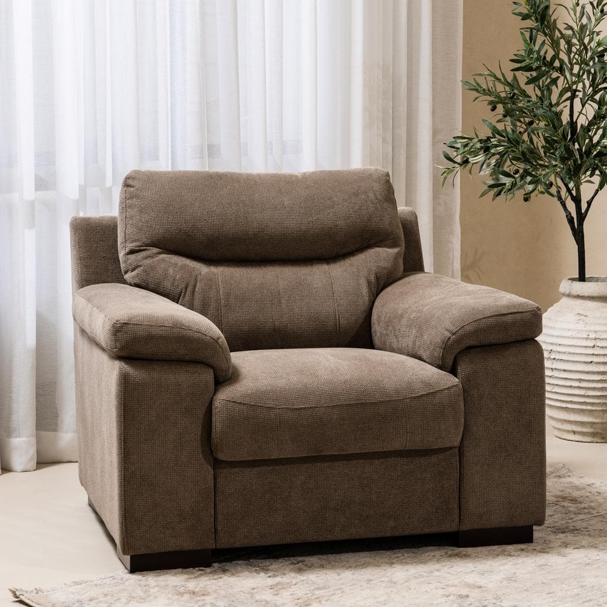 Preston 1 Seater Sofa Brown