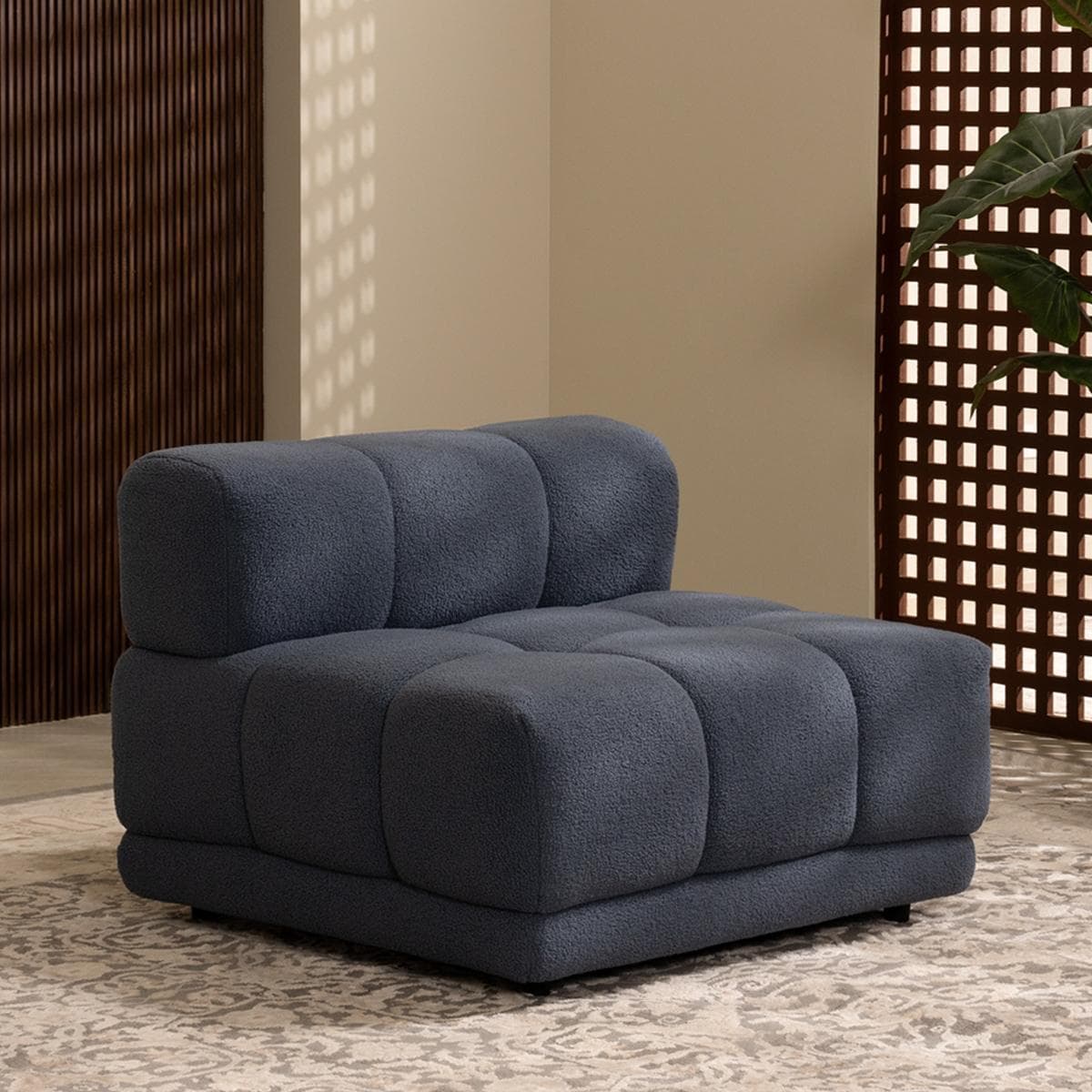 Dallas Armless Sofa Blue