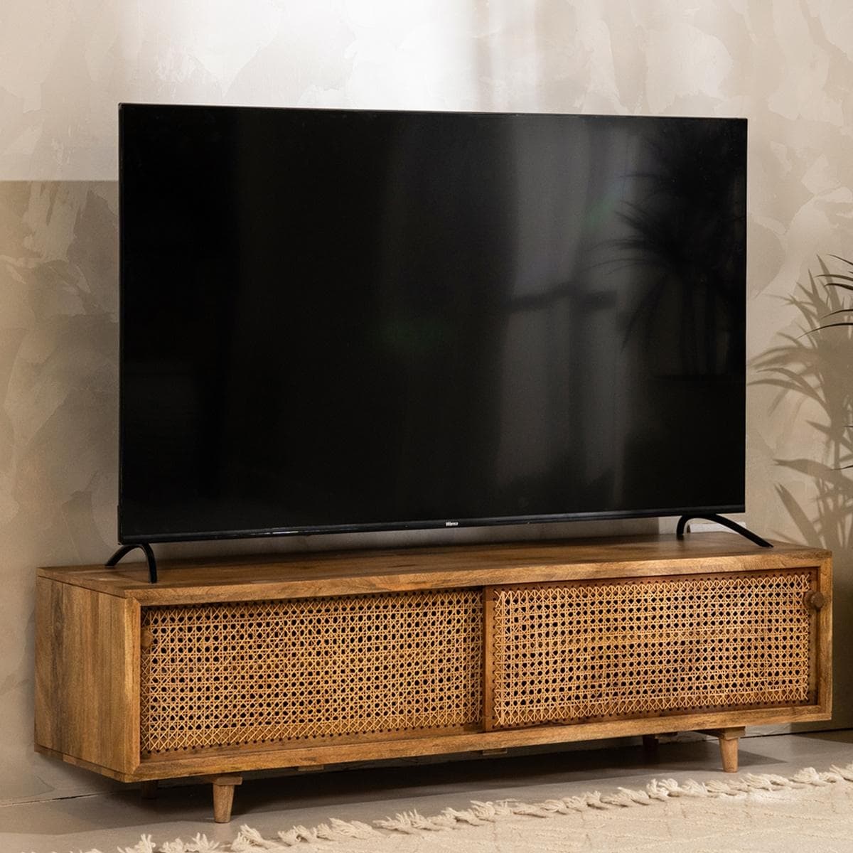 Kris TV Unit Cane/Light Brown