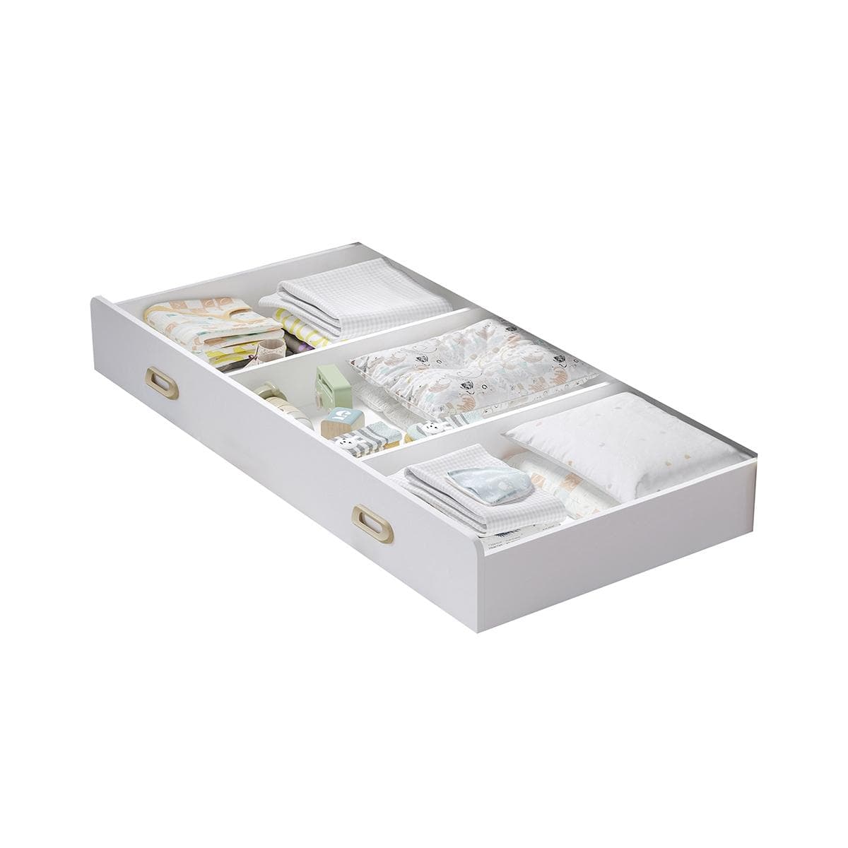 مساحة تخزين تحت سرير الأطفال مينو 70×140 رمادي/أبيض