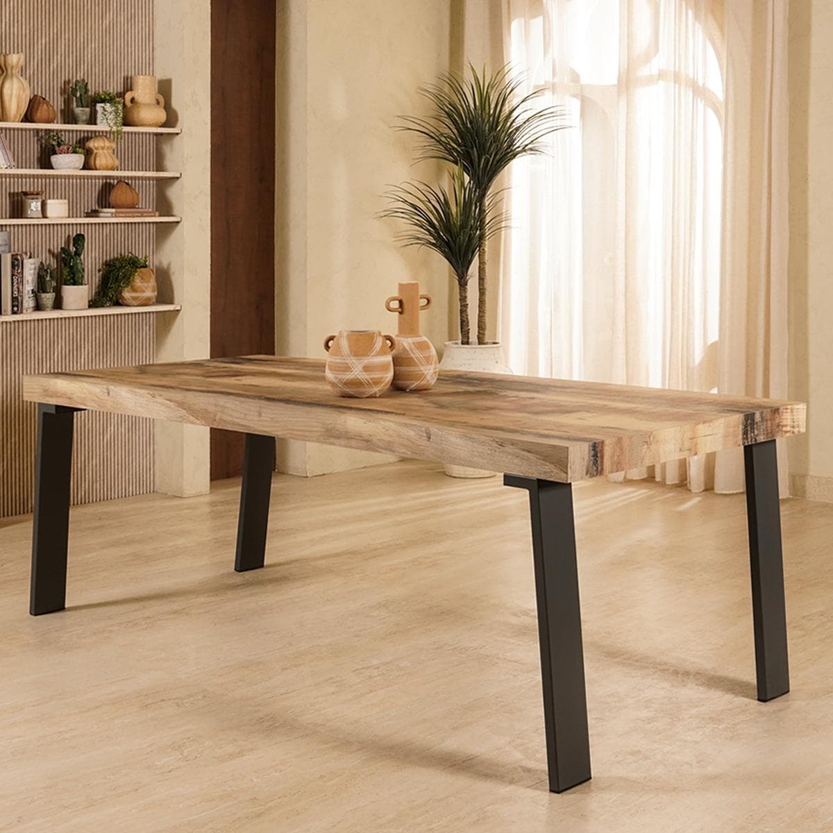 New Paloma 8 Seater Dining Table Brown/Black