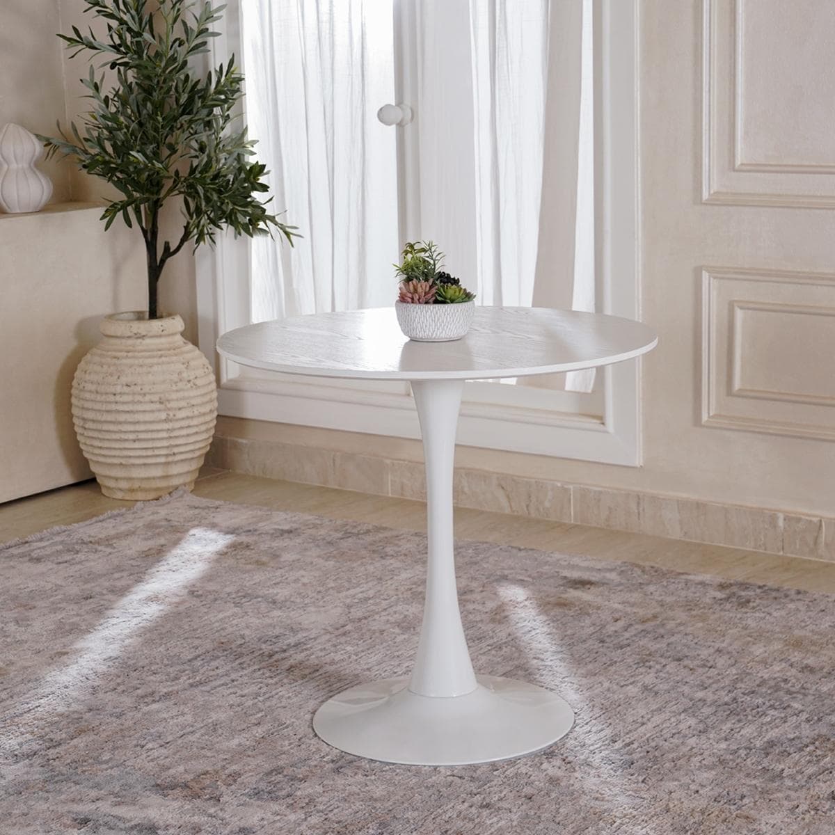 Jim Round Dining Table White