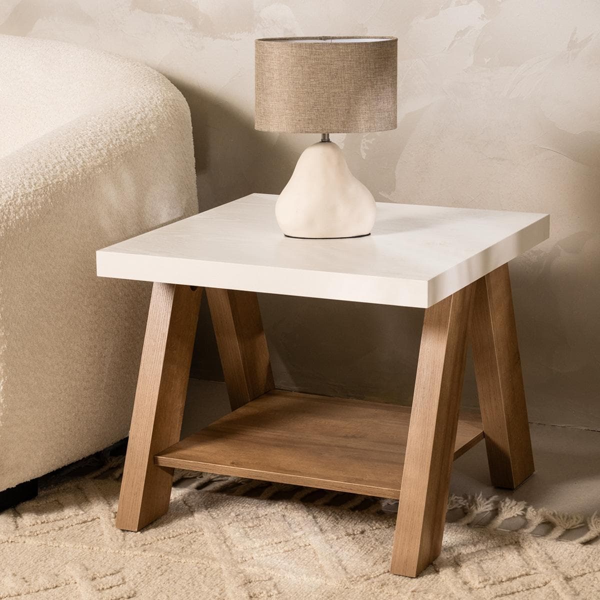 Bella End Table White
