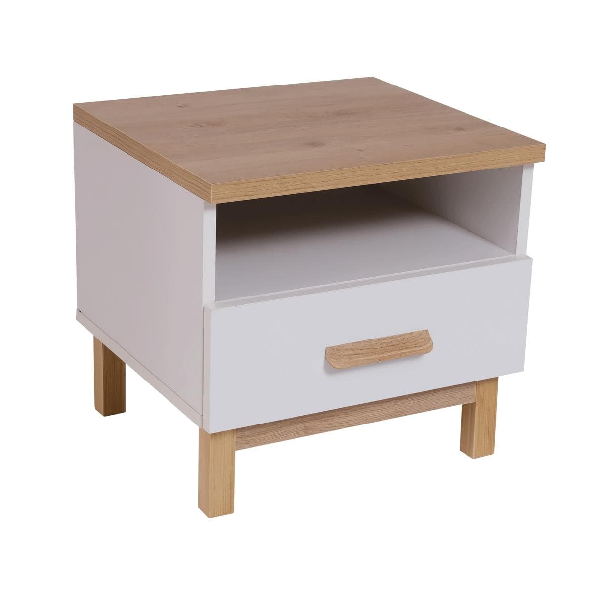 London Jr. Kids Nightstand Oak/White