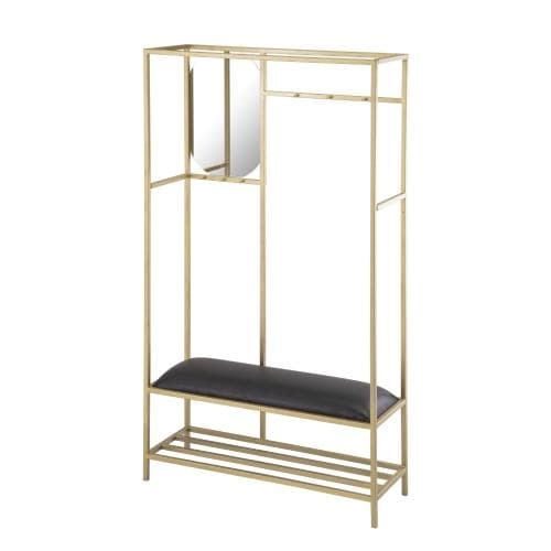 Adiva Shelve With Hanger Glass/Gold