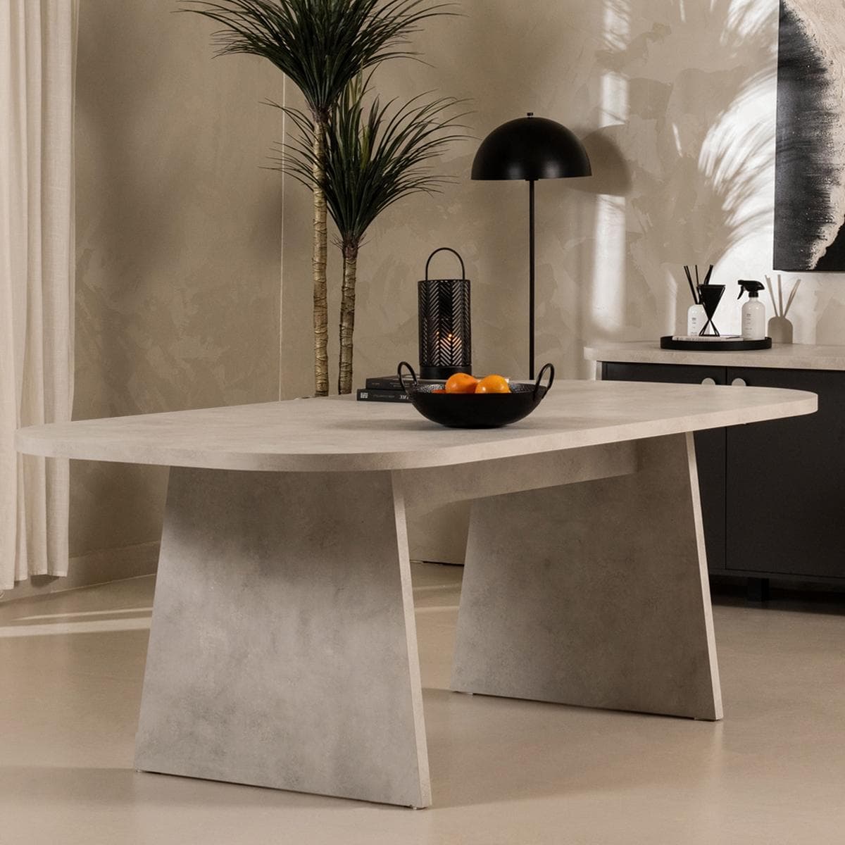 Kaya 6 Seater Dining Table White/Grey