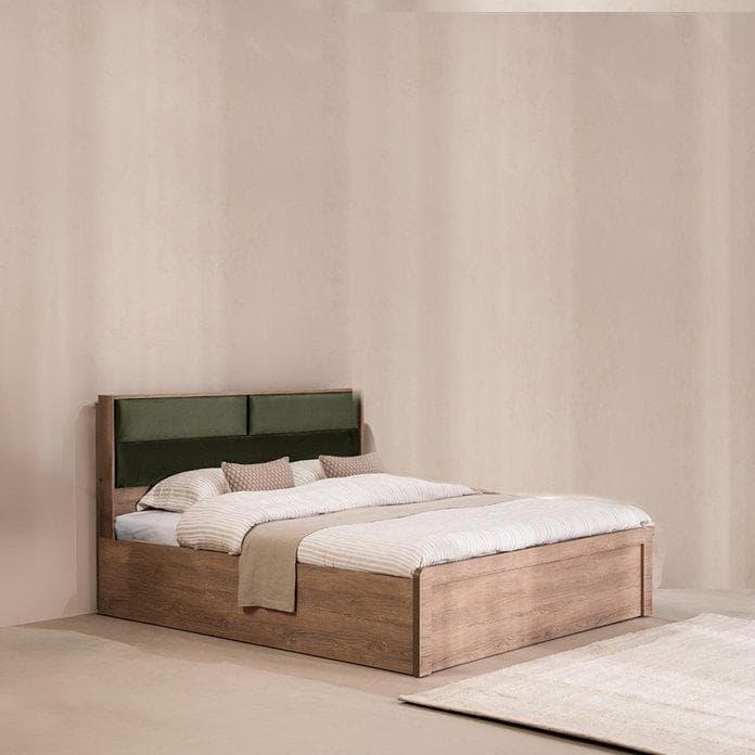 Alya 180x200 Bed Light Oak/Dark Green