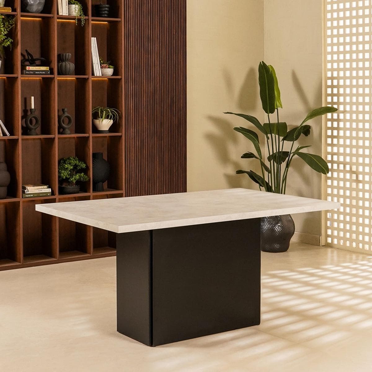 Prato 6 Seater Dining Table Grey/Black 160 cm