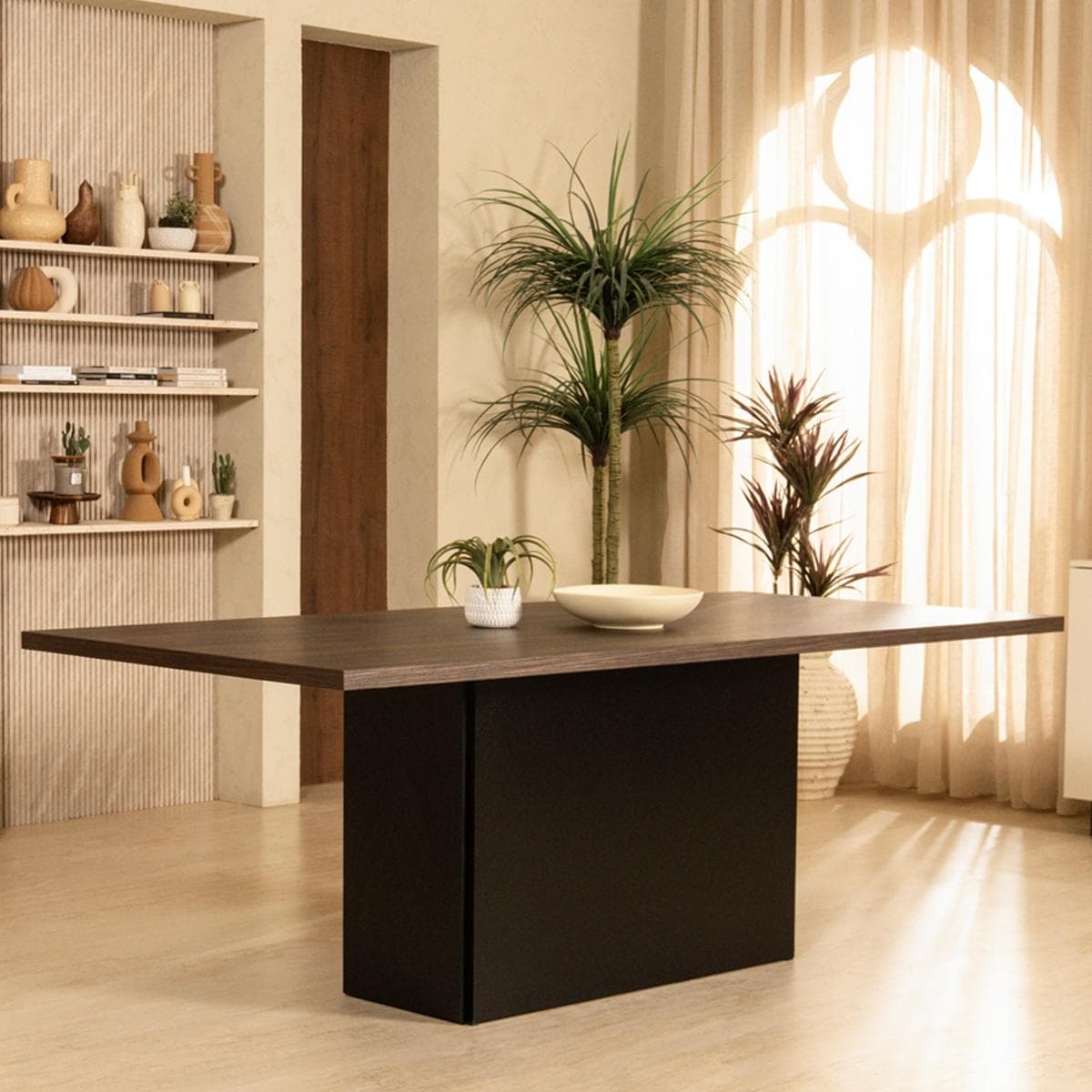 Prato 8 Seater Dining Table Brown/Black 220 cm