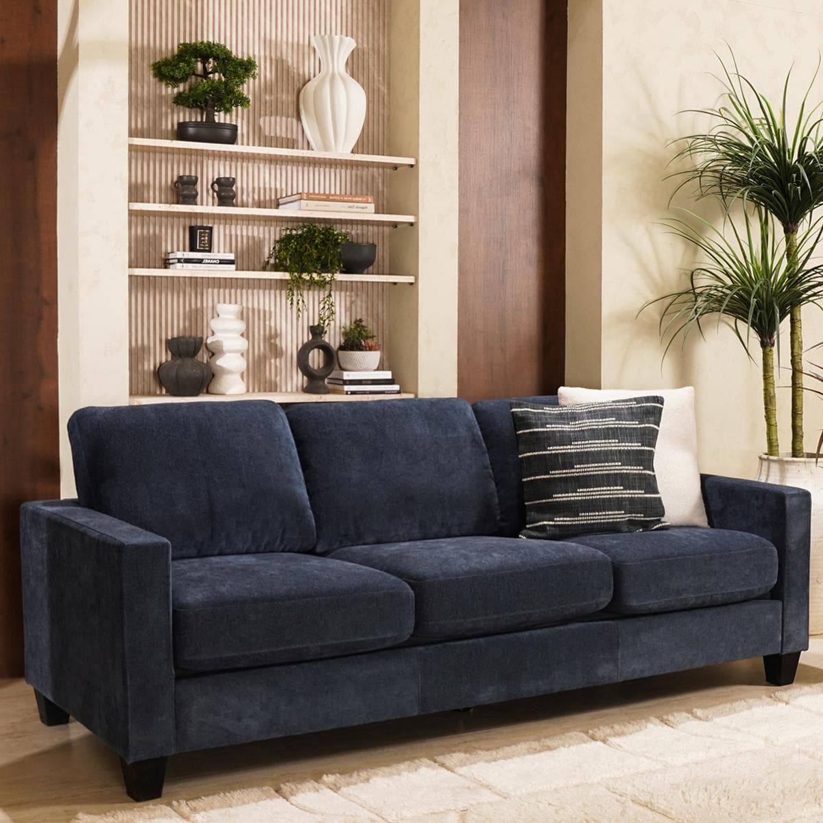 Crimson 3-Seater Sofa Blue