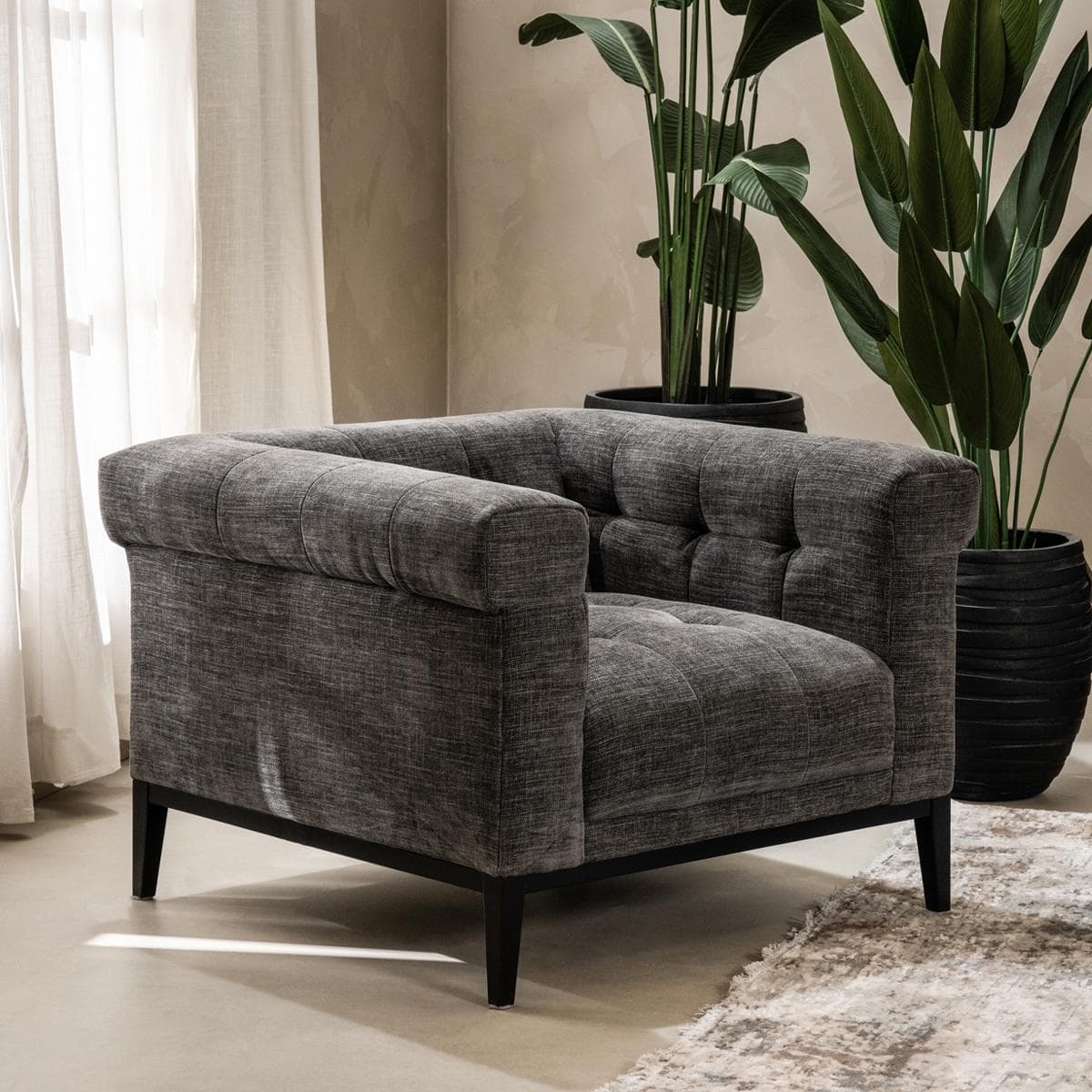 صوفا فراندسن بمقعد واحد رمادي داكن