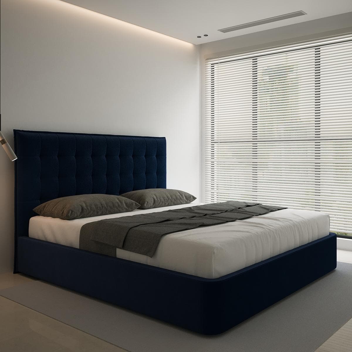 سرير روفيغا 200×200 أزرق داكن