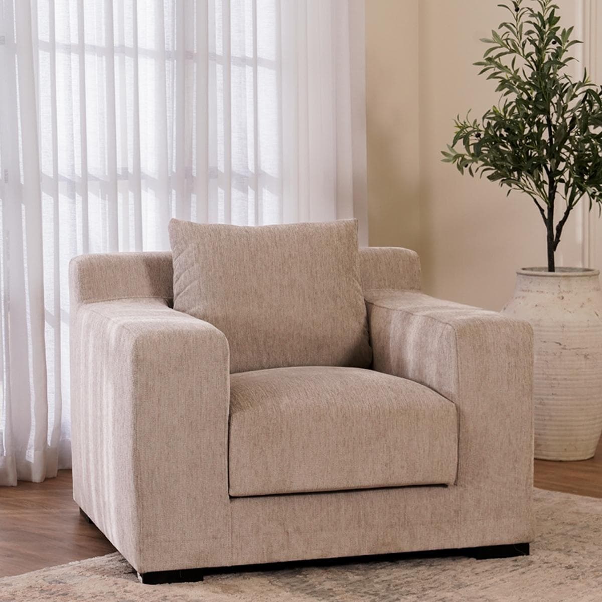 صوفا دالتون بمقعد واحد رمادية