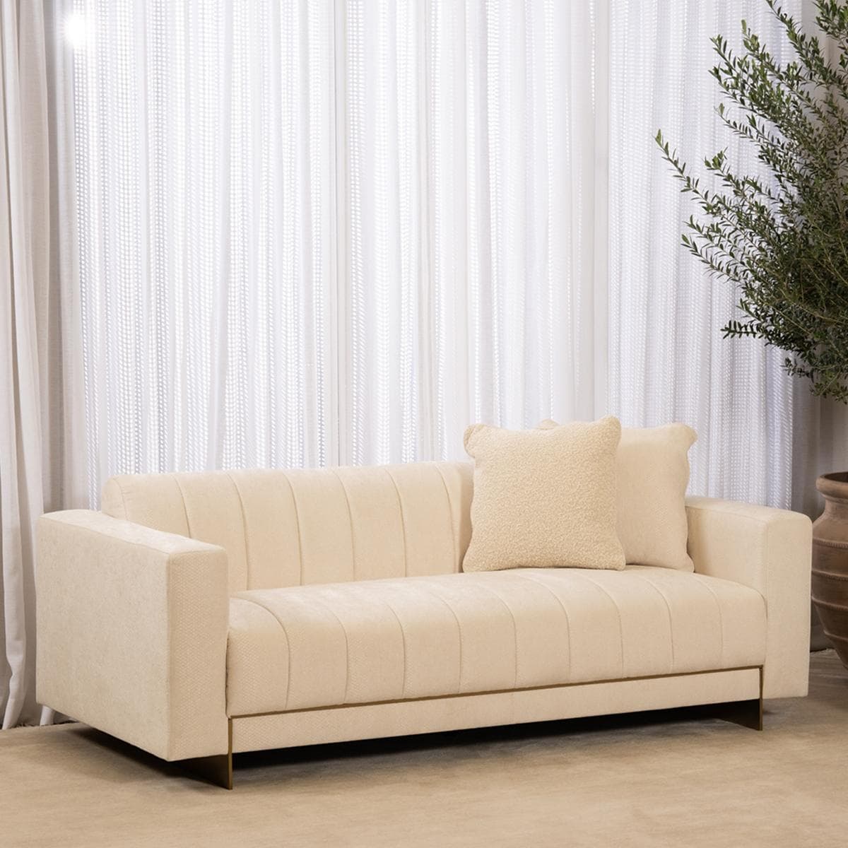 Ella 3 Seater Sofa Beige